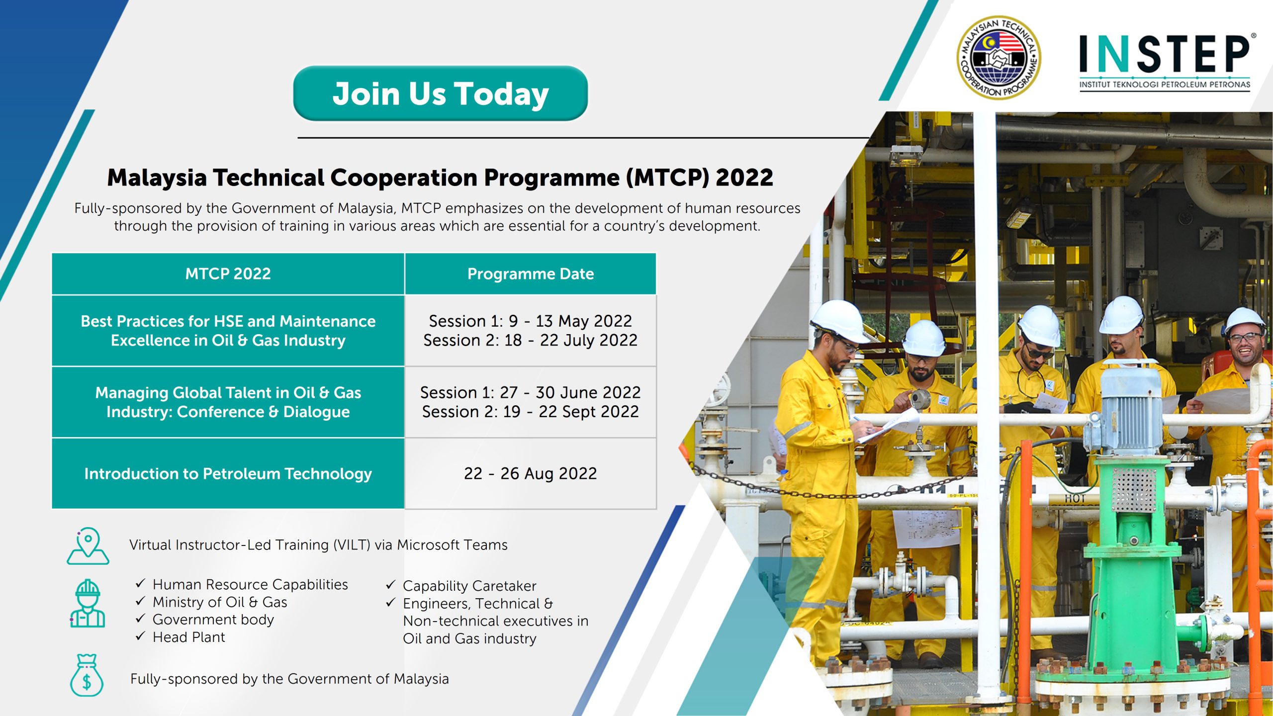 Malaysia Technical Cooperation Programme (MTCP) 2022 – Open for Application