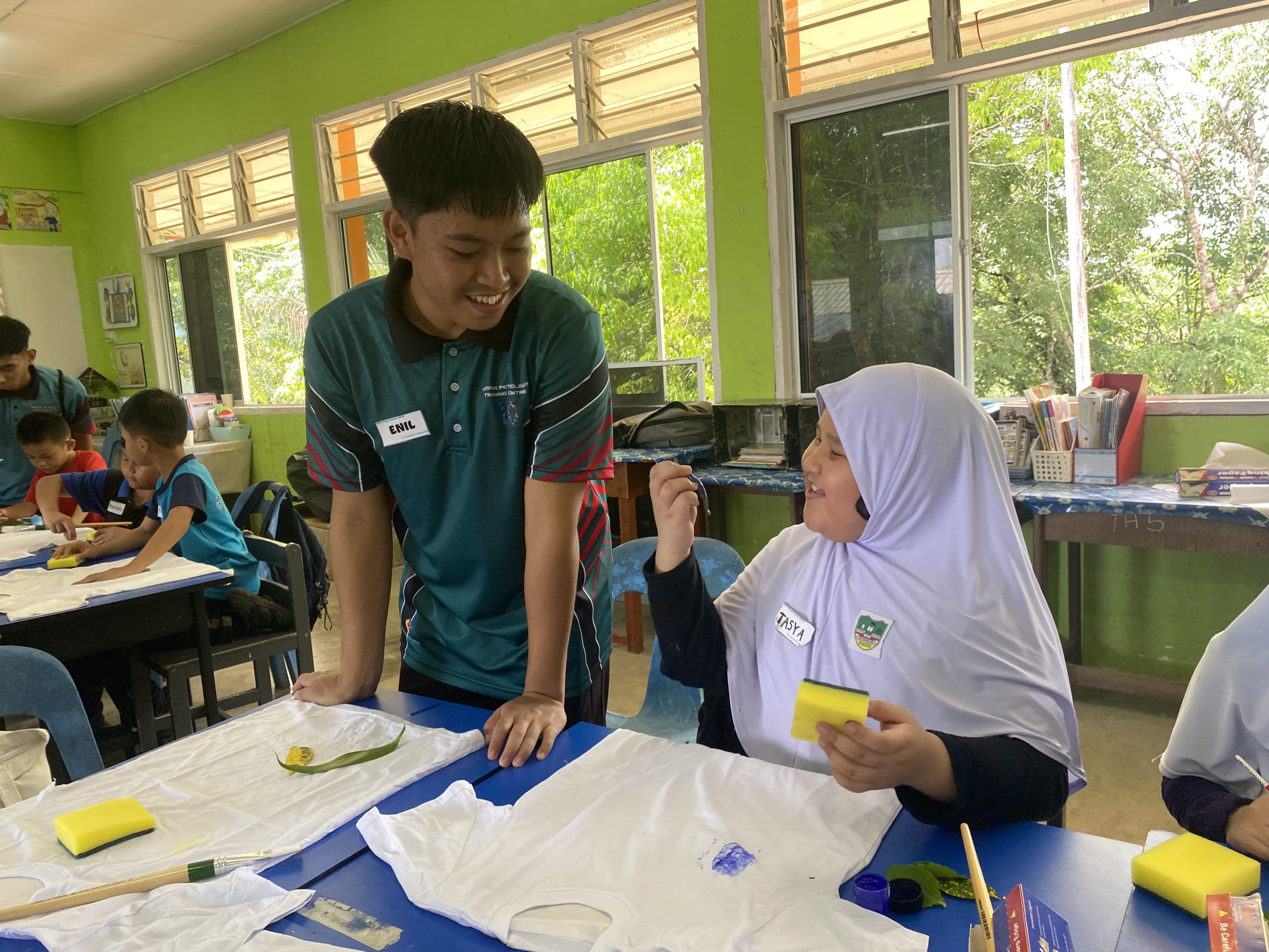 Smiles of joy are evident on the faces of the participants.